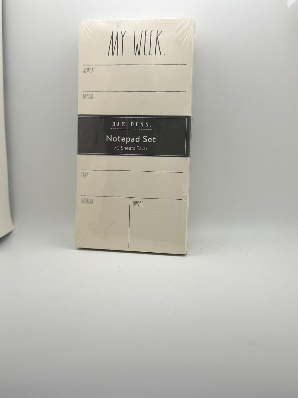 Rae Dunn My Week & My Goals Notepad Set 70 Sheets Each Minimalist Design